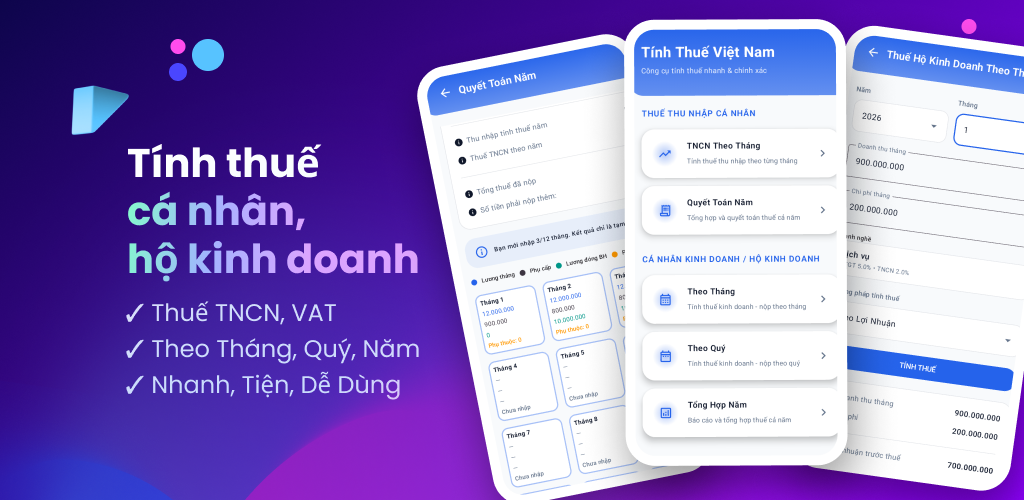 Ứng dụng tính thuế tại Việt Nam